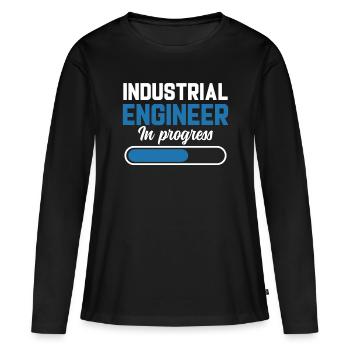 Ingénieur industriel en cours - T-shirt manches longues Premium bio Femme - noir - Devant - Julia (174cm)