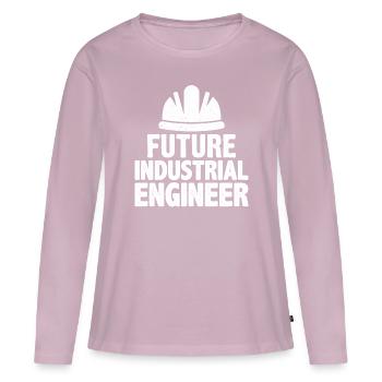 Futur ingénieur industriel - T-shirt manches longues Premium bio Femme - rose poudré - Devant - Julia (174cm)