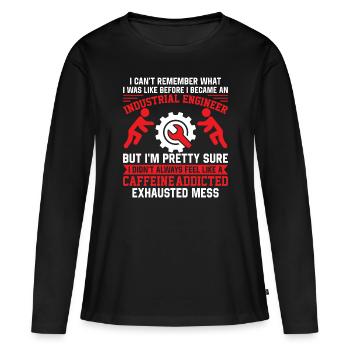 Je ne me souviens plus de ce que j’étais - T-shirt manches longues Premium bio Femme - noir - Devant - Julia (174cm)