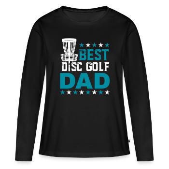 Meilleur Disc Golf Papa Fête des Pères - T-shirt manches longues Premium bio Femme - noir - Devant - Julia (174cm)