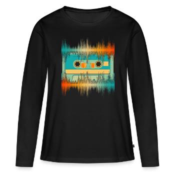 Equalizer Sound Technology Gift Cassette Soundwave - T-shirt manches longues Premium bio Femme - noir - Devant - Julia (174cm)