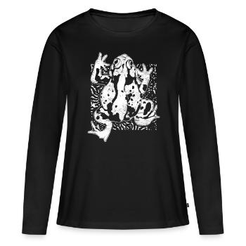 Crapaud - T-shirt manches longues Premium bio Femme - noir - Devant - Julia (174cm)