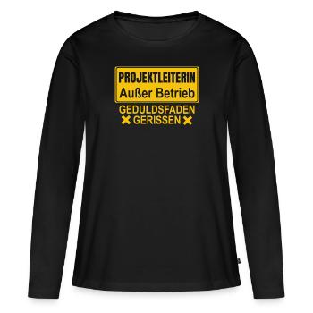 Projektleiter Außer Betrieb - Frauen Premium Bio Langarmshirt - Schwarz - Vorne - Julia (174cm)