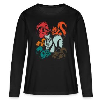Eichhörnchen - Frauen Premium Bio Langarmshirt - Schwarz - Vorne - Julia (174cm)