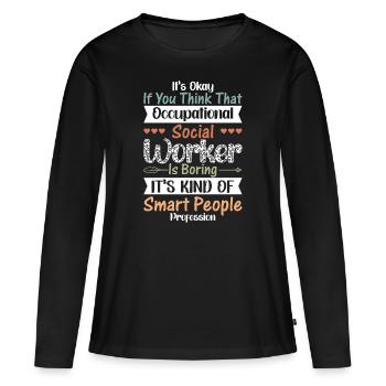 Travailleur professionnel Smart Profession - T-shirt manches longues Premium bio Femme - noir - Devant - Julia (174cm)