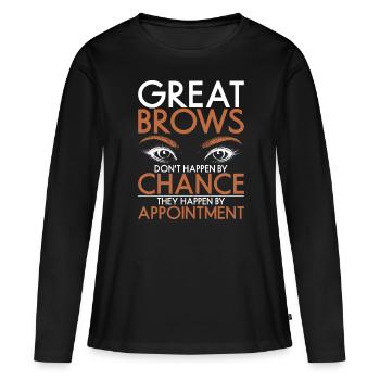Sourcils Esthéticienne Cadeau Sourcils Artiste - T-shirt manches longues Premium bio Femme - noir - Devant - Julia (174cm)