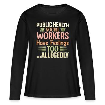 Sentiments des travailleurs sociaux en santé publique - T-shirt manches longues Premium bio Femme - noir - Devant - Julia (174cm)