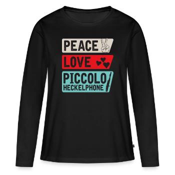 Instrument de musique Piccolo Heckelphone - T-shirt manches longues Premium bio Femme - noir - Devant - Julia (174cm)