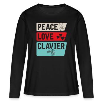 Clavier Instrument de musique Piano Clavier - T-shirt manches longues Premium bio Femme - noir - Devant - Julia (174cm)