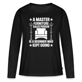 Vendeur de meubles Vendeur Vendeur Emploi - T-shirt manches longues Premium bio Femme - noir - Devant - Julia (174cm)