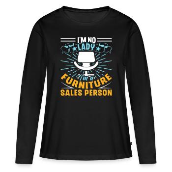 Je ne suis pas une dame Je suis un vendeur de meubles Emploi - T-shirt manches longues Premium bio Femme - noir - Devant - Julia (174cm)