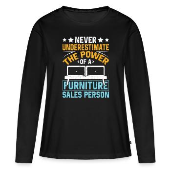 Vendeur de meubles Vendeur Vendeur Emploi - T-shirt manches longues Premium bio Femme - noir - Devant - Julia (174cm)