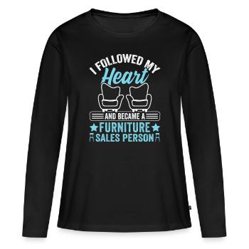 Vendeur de meubles Vendeur Vendeur Emploi - T-shirt manches longues Premium bio Femme - noir - Devant - Julia (174cm)