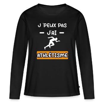 je peux pas j'ai athlétisme cadeau athlétisme - T-shirt manches longues Premium bio Femme - noir - Devant - Julia (174cm)