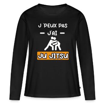 je peux pas j'ai ju jitsu cadeau ju jitsu - T-shirt manches longues Premium bio Femme - noir - Devant - Julia (174cm)