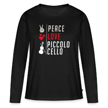 Joueurs d’instruments de musique de violoncelle Piccolo - T-shirt manches longues Premium bio Femme - noir - Devant - Julia (174cm)