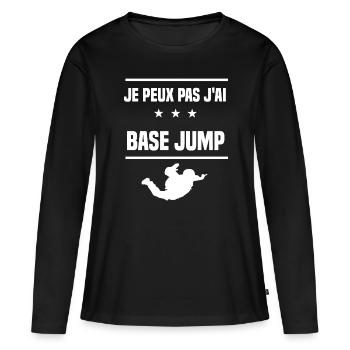 je peux pas j'ai base jump humour saut élastique - T-shirt manches longues Premium bio Femme - noir - Devant - Julia (174cm)