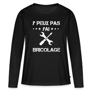 je peux pas j'ai bricolage bricoler cadeau - T-shirt manches longues Premium bio Femme - noir - Devant - Julia (174cm)