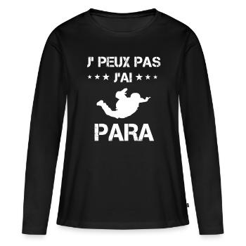 je peux pas j'ai para cadeau parachutiste - T-shirt manches longues Premium bio Femme - noir - Devant - Julia (174cm)