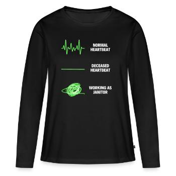 Janitor Job Profession, Funny Janitor - Women's Premium Organic Long Sleeve Shirt - black - Front - Julia (174cm)