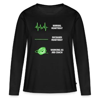 Job Coach Drôle Job Coach Worker - T-shirt manches longues Premium bio Femme - noir - Devant - Julia (174cm)