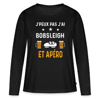 je peux pas j'ai bobsleigh et apéro bobsleigh - T-shirt manches longues Premium bio Femme - noir - Devant - Julia (174cm)