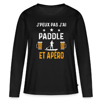 je peux pas j'ai paddle homme et apéro paddle - T-shirt manches longues Premium bio Femme - noir - Devant - Julia (174cm)