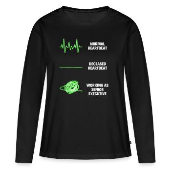 Cadre supérieur Professionnel - T-shirt manches longues Premium bio Femme - noir - Devant - Julia (174cm)