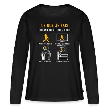 baseball batte temps libre cadeau batteur - T-shirt manches longues Premium bio Femme - noir - Devant - Julia (174cm)