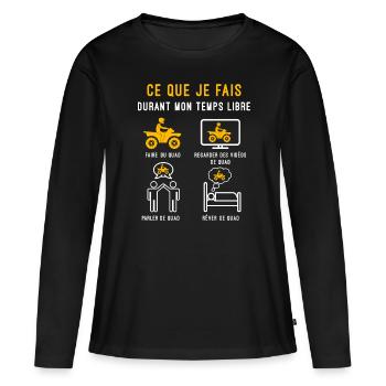 quad temps libre cadeau conducteur - T-shirt manches longues Premium bio Femme - noir - Devant - Julia (174cm)