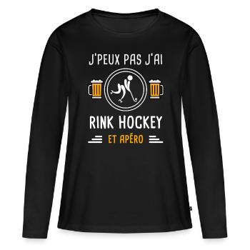 je peux pas j'ai rink hockey apéro cadeau - T-shirt manches longues Premium bio Femme - noir - Devant - Julia (174cm)