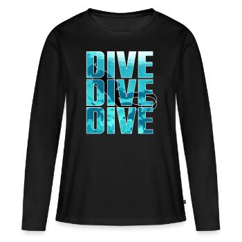Dive Dive Dive - Women's Premium Organic Long Sleeve Shirt - black - Front - Julia (174cm)