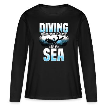 Diving Allows You To Be One With The Sea - Women's Premium Organic Long Sleeve Shirt - black - Front - Julia (174cm)