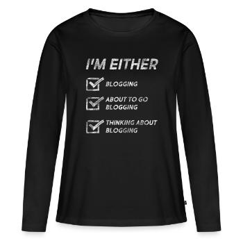 Drôles de blogs Citations Blog Lovers Blogueurs - T-shirt manches longues Premium bio Femme - noir - Devant - Julia (174cm)