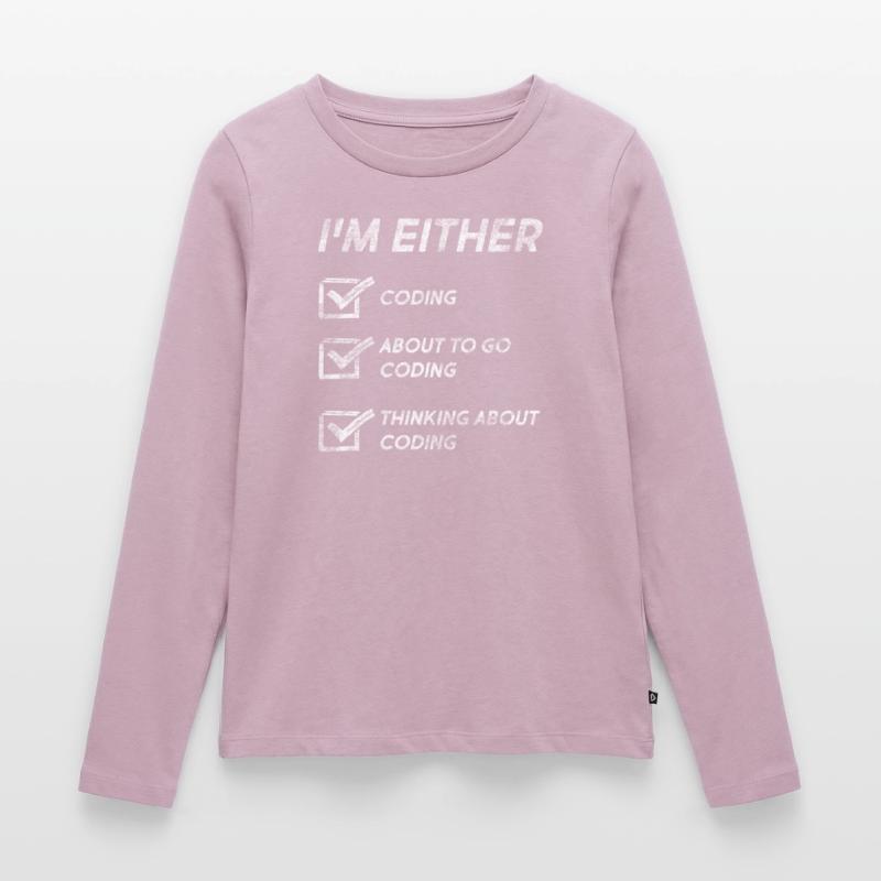 Citations de codage amusantes Codage Love Coder Programmeur T-shirt manches longues Premium bio Femme