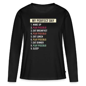 Drôles de joueurs de Piccolo Piccolo Musiciens et amoureux - T-shirt manches longues Premium bio Femme - noir - Devant - Julia (174cm)