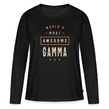 Le gamma le plus impressionnant du monde - Grand-mère de la fête des mères - T-shirt manches longues Premium bio Femme - noir - Devant - Julia (174cm)