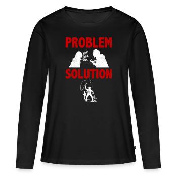 Lancer de lasso Solution au problème du lanceur de lasso - T-shirt manches longues Premium bio Femme - noir - Devant - Julia (174cm)