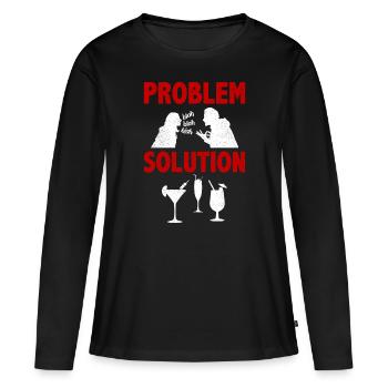 Mixologie Bartending Alcools Solution au problème - T-shirt manches longues Premium bio Femme - noir - Devant - Julia (174cm)