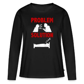 Sieste, Sleepy Head Problem Solution Hobby - T-shirt manches longues Premium bio Femme - noir - Devant - Julia (174cm)