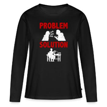 Collier Fabrication de bijoux Solution Problème Passe-temps - T-shirt manches longues Premium bio Femme - noir - Devant - Julia (174cm)