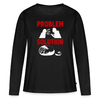 Peinture Rocks Stones Artist Problème Solution - T-shirt manches longues Premium bio Femme - noir - Devant - Julia (174cm)
