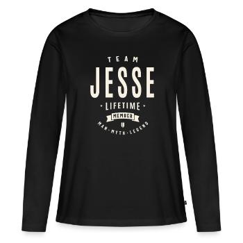 Team Jesse Lebenslanges Mitglied - Frauen Premium Bio Langarmshirt - Schwarz - Vorne - Julia (174cm)