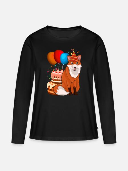 Tier Waldbewohner Geburtstagsfeier Geschenk Fuchs - Frauen Premium Bio Langarmshirt - Schwarz