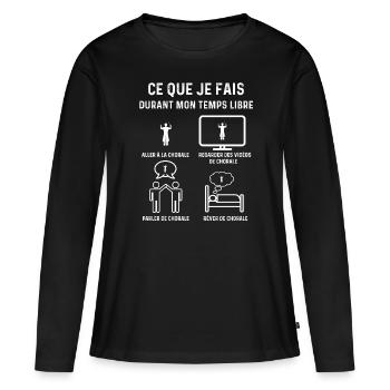 chorale temps libre choriste - T-shirt manches longues Premium bio Femme - noir - Devant - Julia (174cm)