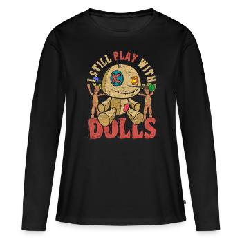 Je joue toujours avec des poupées Poupée vaudou - T-shirt manches longues Premium bio Femme - noir - Devant - Julia (174cm)