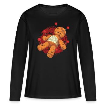 Magie Vaudou Sorcière Cadeau Poupée Vaudou - T-shirt manches longues Premium bio Femme - noir - Devant - Julia (174cm)