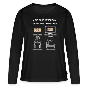 animés temps libre cadeau mangaka - T-shirt manches longues Premium bio Femme - noir - Devant - Julia (174cm)