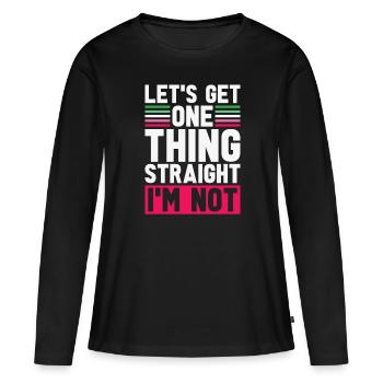 Je ne suis pas hétéro Drôle LGBTQ Abrossexuel - T-shirt manches longues Premium bio Femme - noir - Devant - Julia (174cm)
