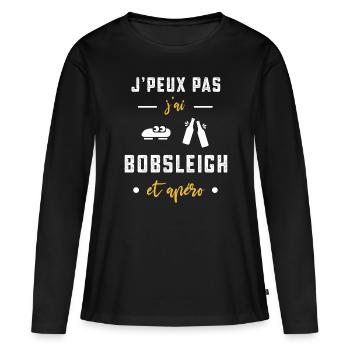 je peux pas j'ai bobsleigh apéro humour - T-shirt manches longues Premium bio Femme - noir - Devant - Julia (174cm)